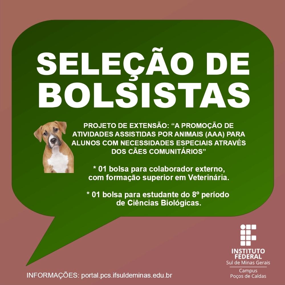 selecao bolsistas projeto caes comunitarios