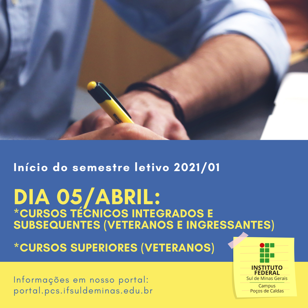 Início do semestre letivo 2021 01