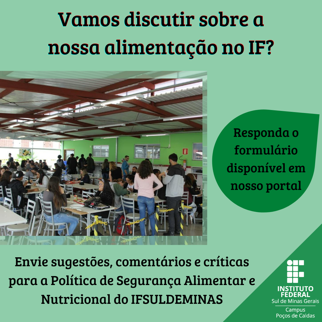 Vamos discutir sobre a nossa alimentação no IF