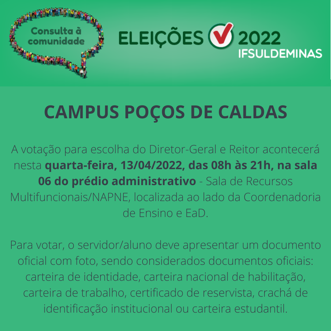 ELEIÇÕES CAMPUS POÇOS DE CALDAS