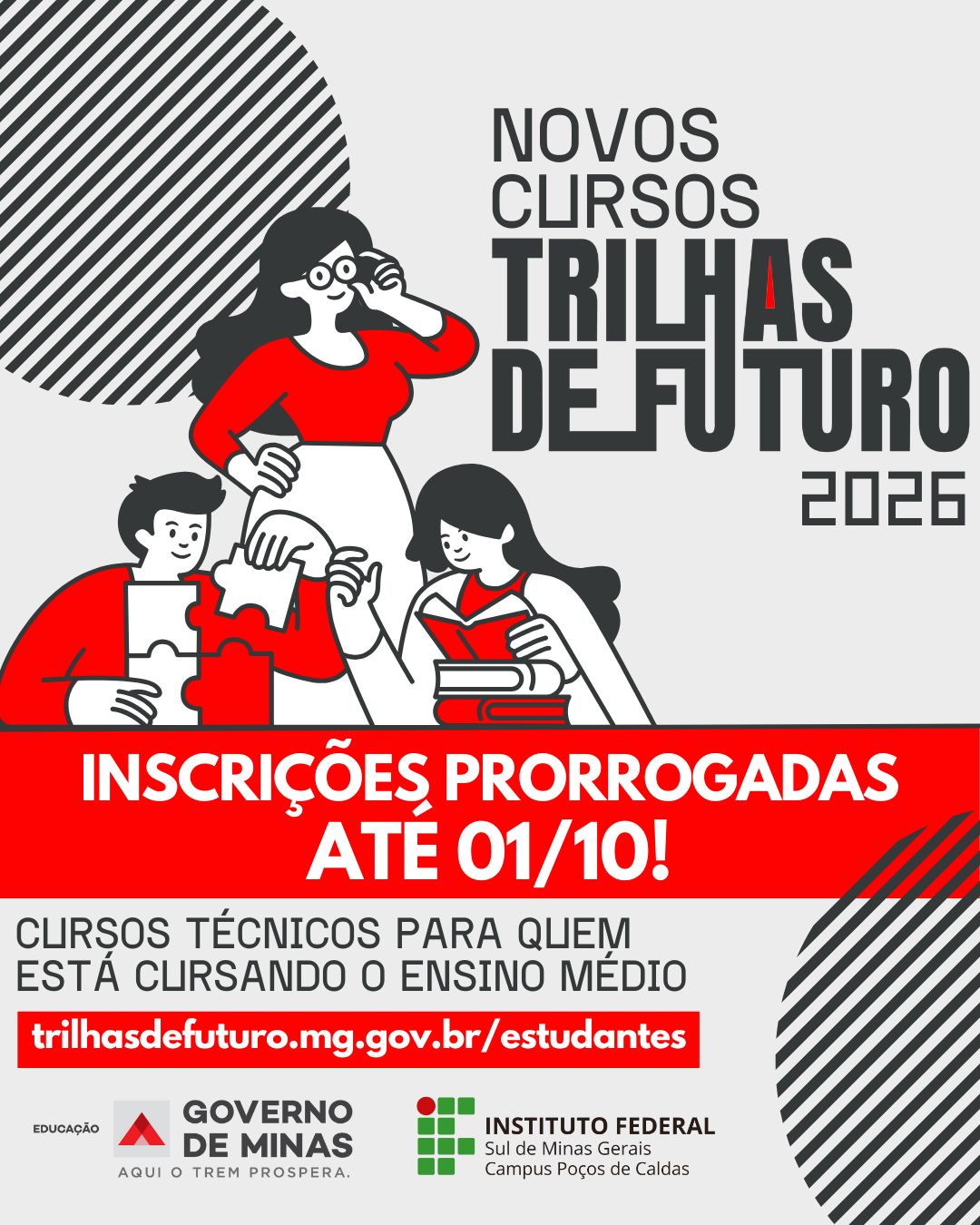 Inscrições prorrogadas até 01/10 - Trilhas de Futuro